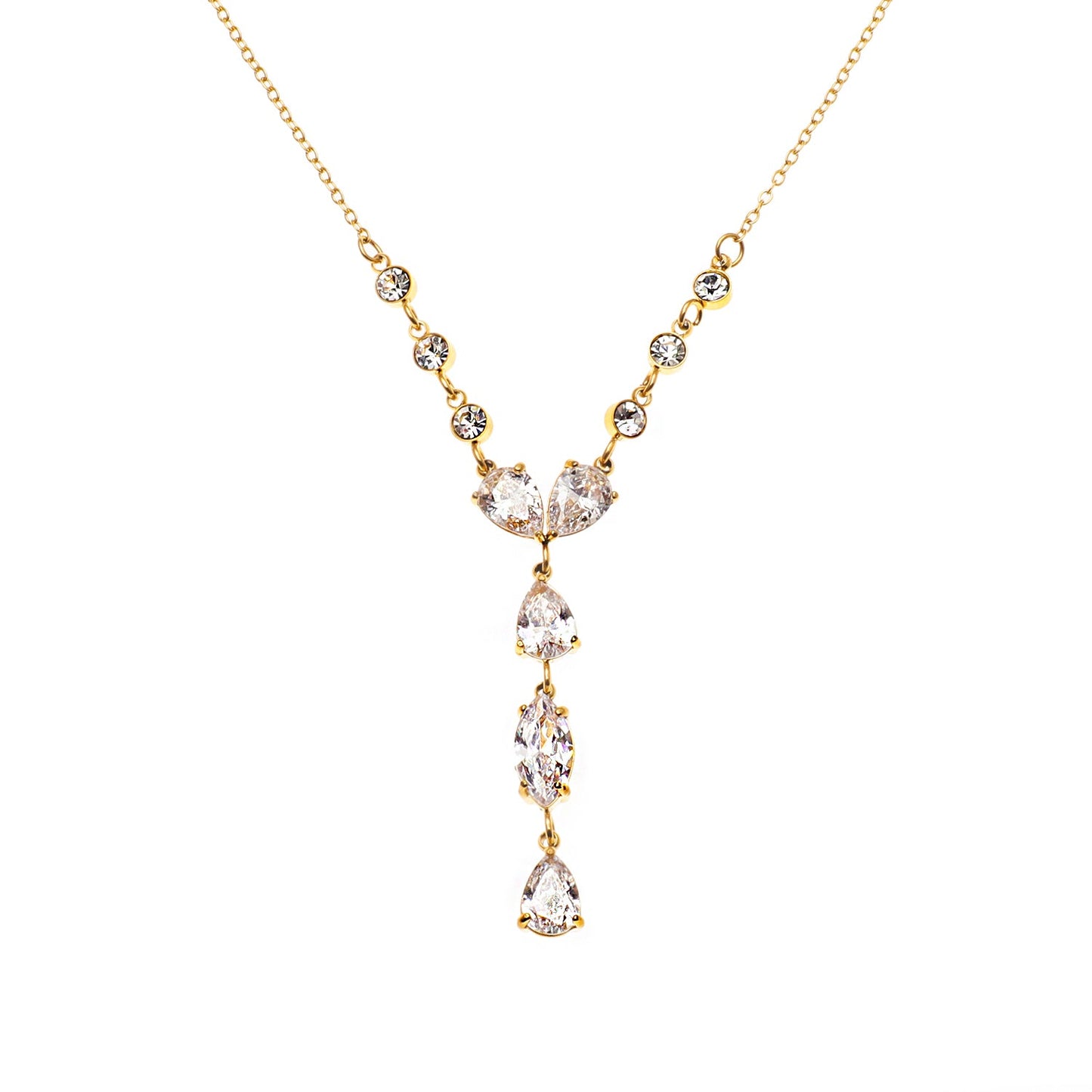 BUCKIE Multi Pendant Zirconia Chain Necklace