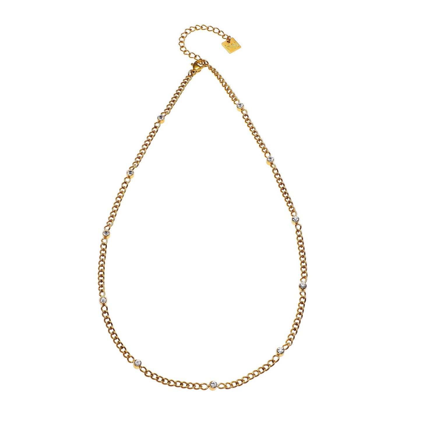 PENIQUIK: Zirconia Beaded Chain Necklace