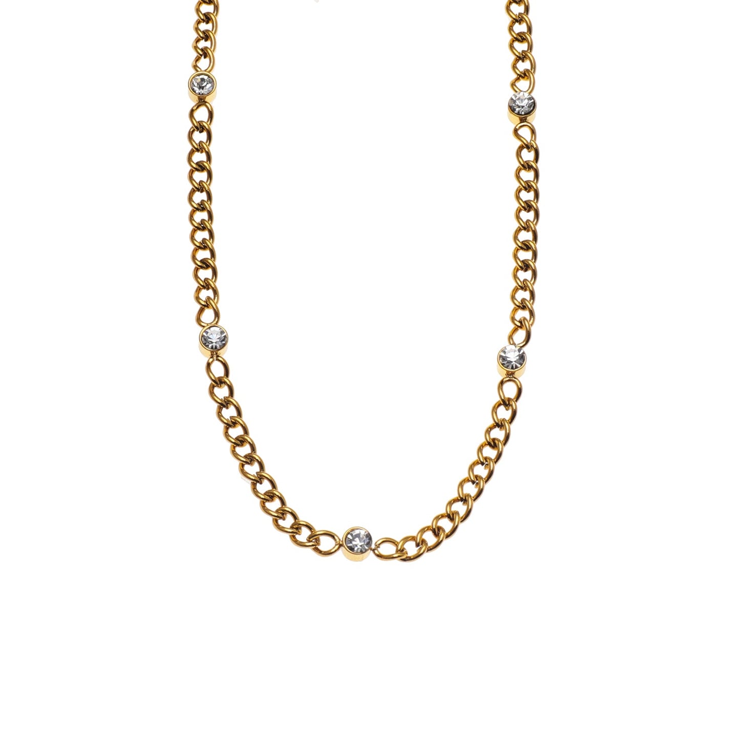 PENIQUIK: Zirconia Beaded Chain Necklace