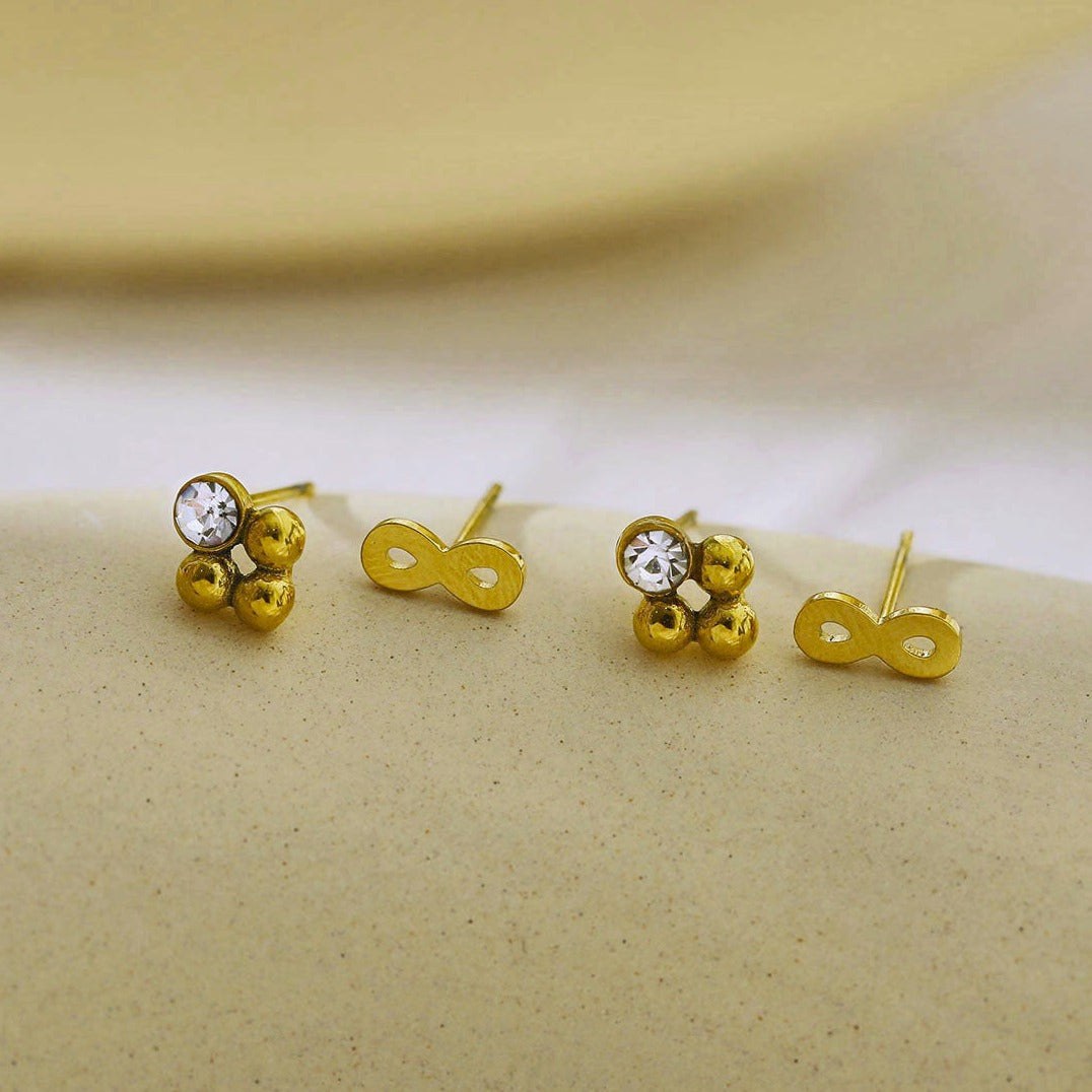 RENCE 2-Pair Stud Earrings Set