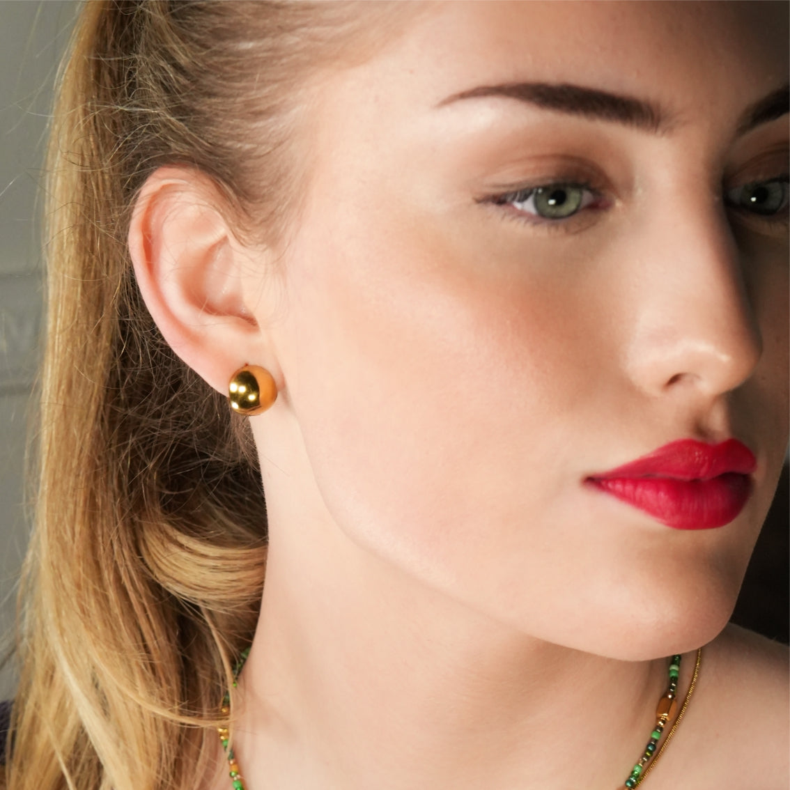 SARINA: Contemporary Ball-Bead Stud Earrings